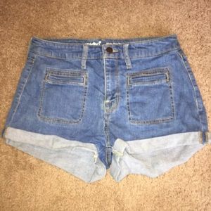high wasted jean shorts